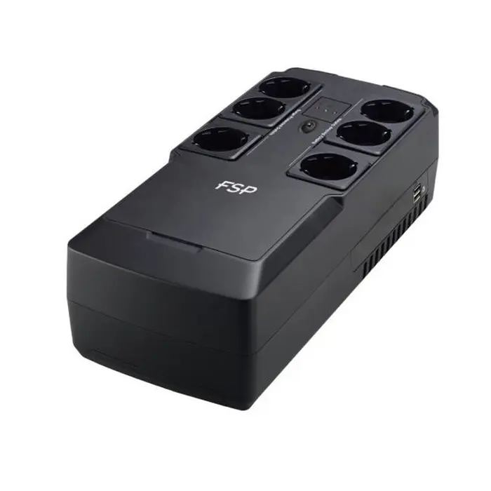 Fortron Source NanoFit 600VA/300W, Offline, 2×USB, 6×Schuko, 1×4.5Ah, 7min autonomija@50%