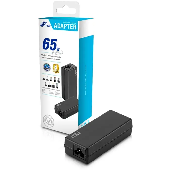 FSP Notebook Power Supply NB PRO 65W (black, incl. 9 plug adapters)