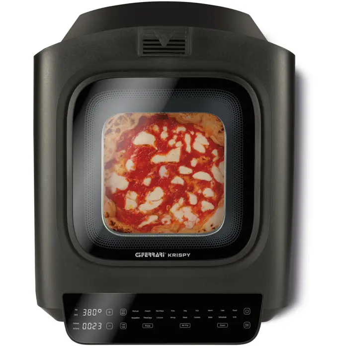 G3Ferrari 3-in-1 pizza oven Krispy (black, 2,100 watts, for pizza Ř 32cm, including pizza cutter)