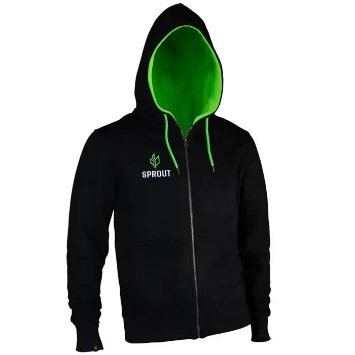 GamersWear SPROUT Basic Kapuzenjacke - Größe M, black/grün-0423-M