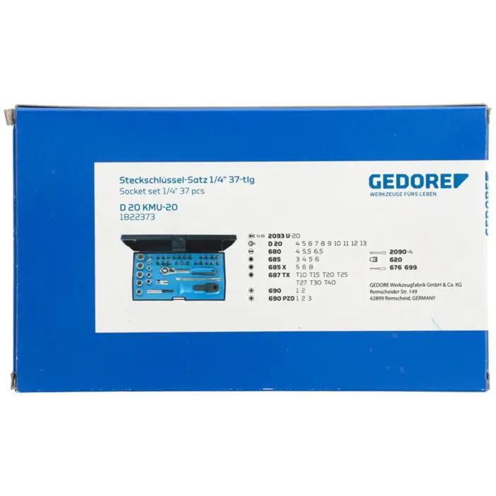 Gedore D-20 KMU-20 bit set/wrench set 1/4", 37-piece. - 1822373