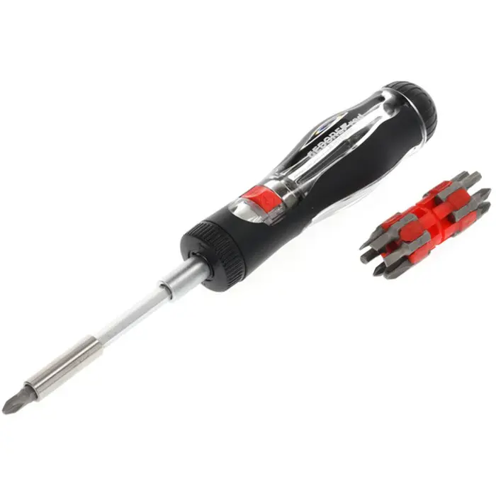 Gedore Red magazine ratchet screwdriver 13in1, 1/4 - black / red, with 13 bits - 3301337
