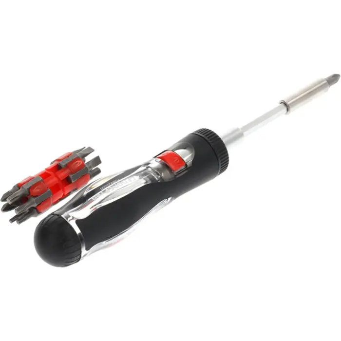 Gedore Red magazine ratchet screwdriver 13in1, 1/4 - black / red, with 13 bits - 3301337