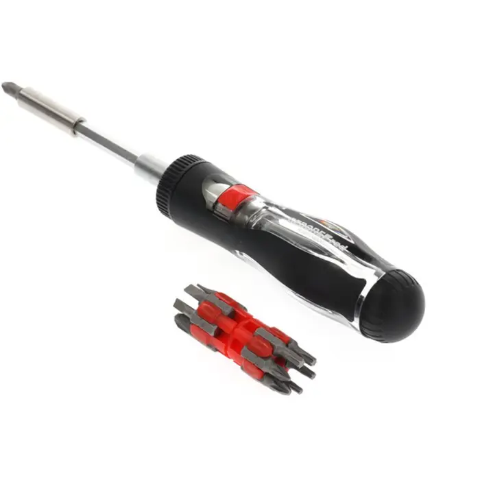 Gedore Red magazine ratchet screwdriver 13in1, 1/4 - black / red, with 13 bits - 3301337
