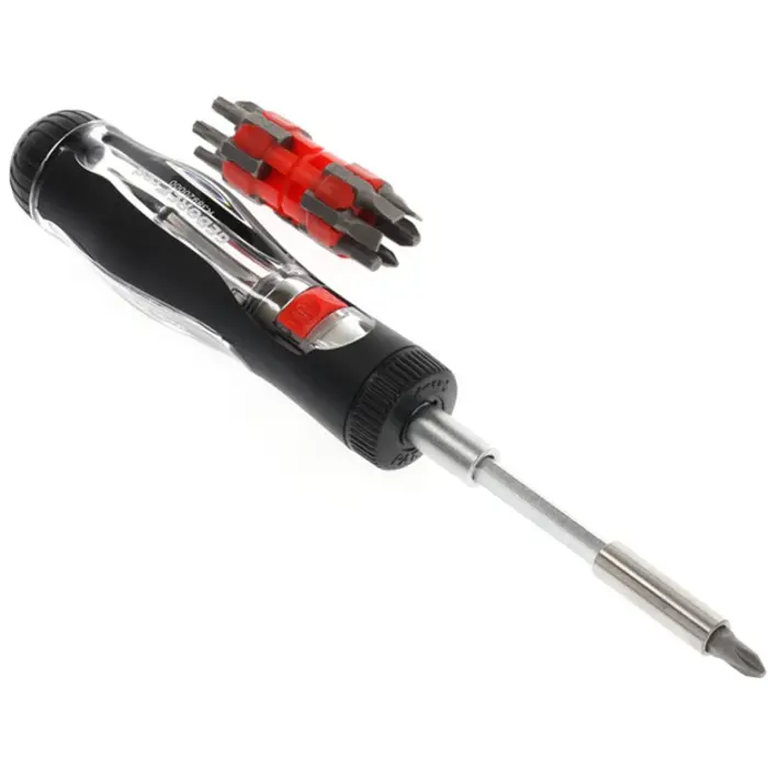 Gedore Red magazine ratchet screwdriver 13in1, 1/4 - black / red, with 13 bits - 3301337
