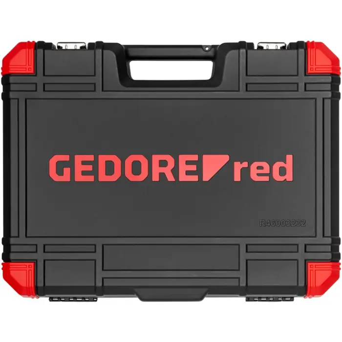 GEDORE red socket wrench set 1/4 + 1/2, 232 pieces, tool set (red/black, with 2 reversible ratchets)