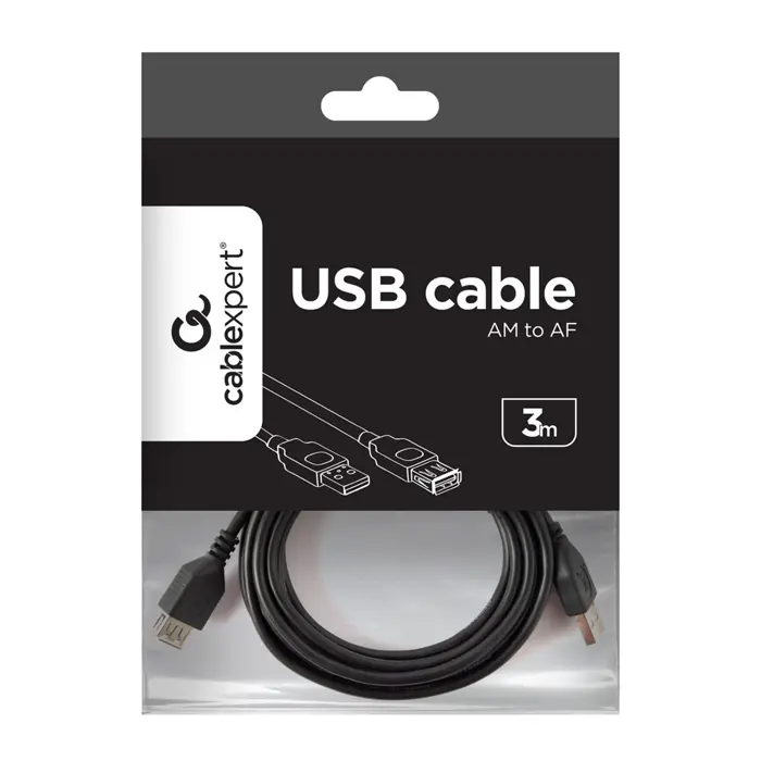 Gembird 3m USB 2.0 A M/FM USB cable USB A Black
