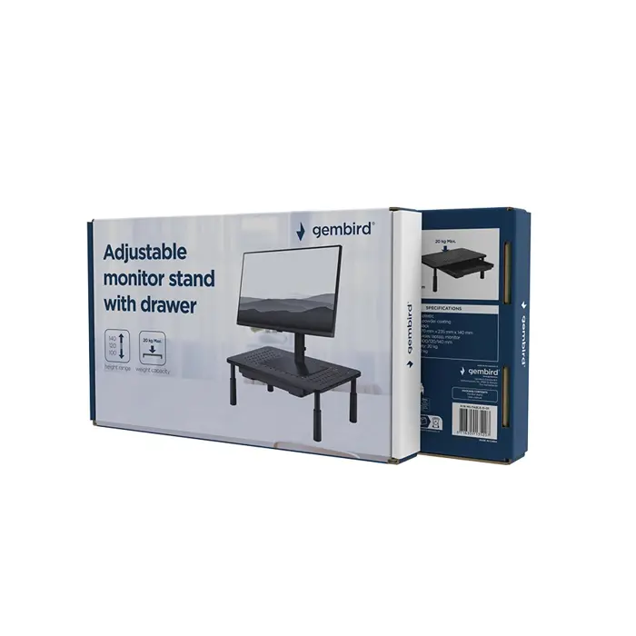 GEMBIRD ADJUSTABLE MONITOR STAND WITH DRAWER RECT