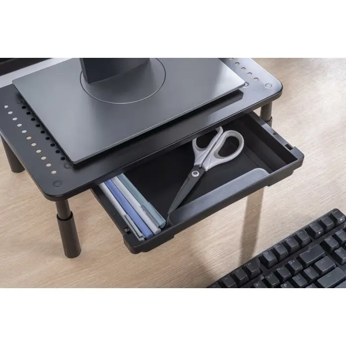 GEMBIRD ADJUSTABLE MONITOR STAND WITH DRAWER RECT