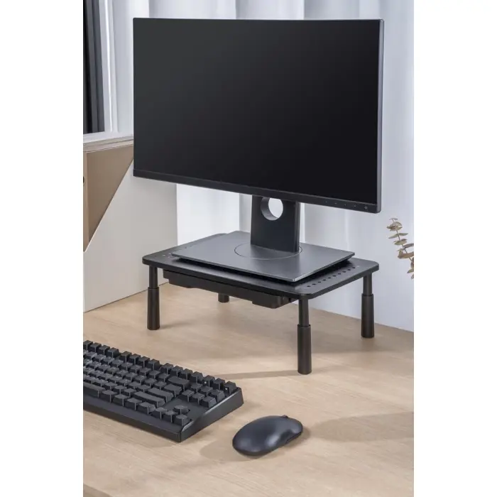 GEMBIRD ADJUSTABLE MONITOR STAND WITH DRAWER RECT