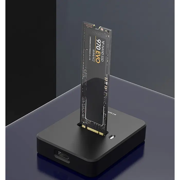 Gembird DD-U3M2 Desktop USB Type-C M.2 SATA & NVME SSD drive docking station, black