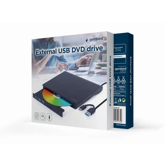 Gembird DVD-USB-031 External USB DVD drive, black