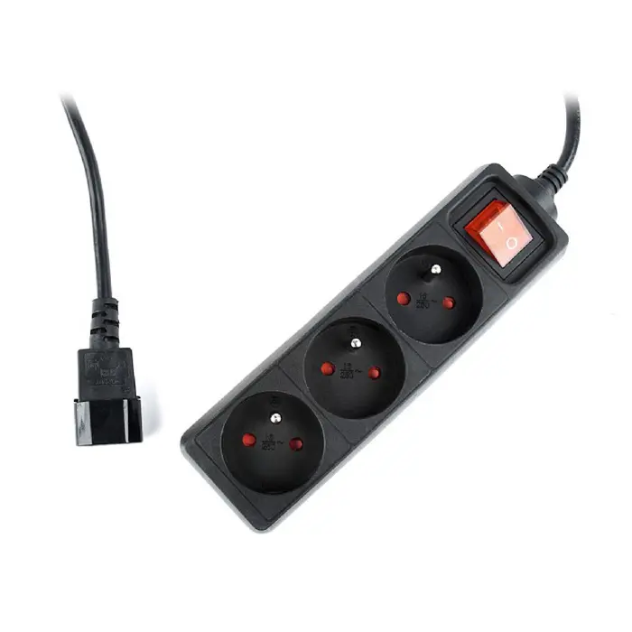 Gembird EG-PSU3F-01 surge protector Black 3 AC outlet(s) 230 V 0.6 m