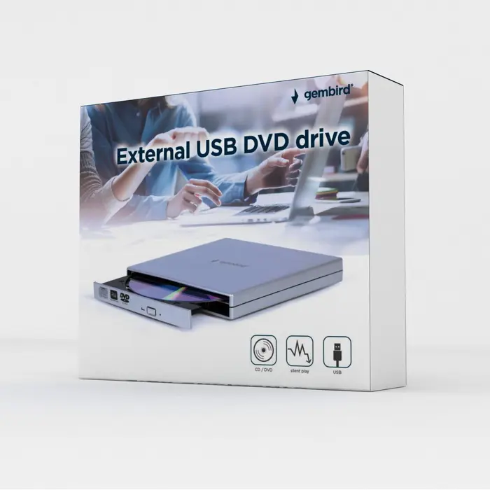 GEMBIRD EXTERNAL DVD DRIVE USB 2.0 SILVER