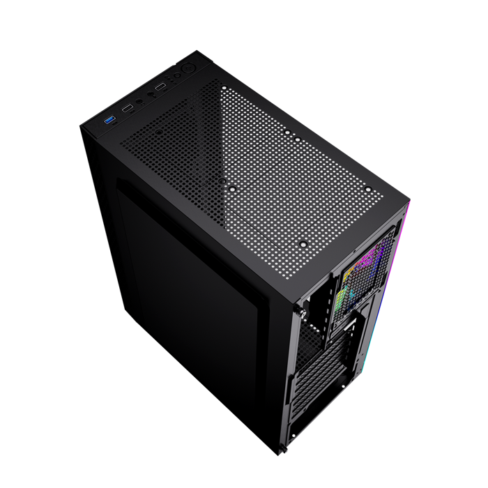 Gembird Fornax 2500 ARGB Gaming ATX computer case, Midi Tower, backlight, Black