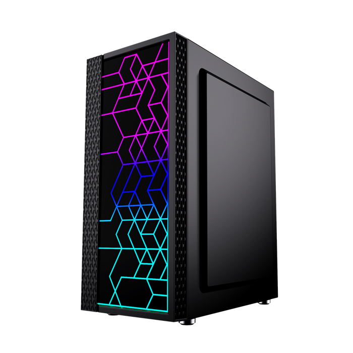 Gembird Fornax 2500 ARGB Gaming ATX computer case, Midi Tower, backlight, Black