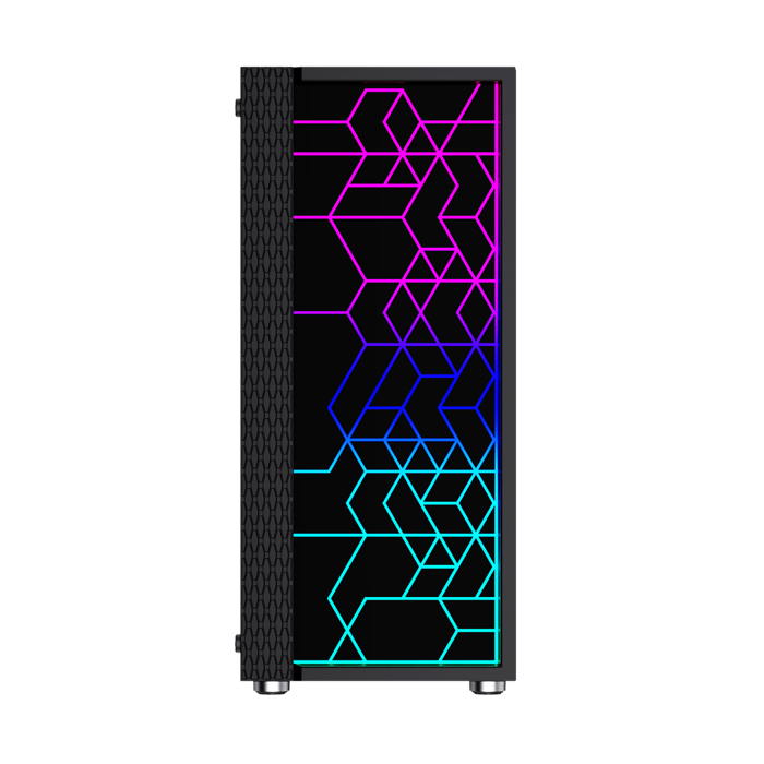 Gembird Fornax 2500 ARGB Gaming ATX computer case, Midi Tower, backlight, Black