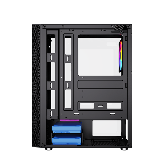Gembird Fornax 2500 ARGB Gaming ATX computer case, Midi Tower, backlight, Black