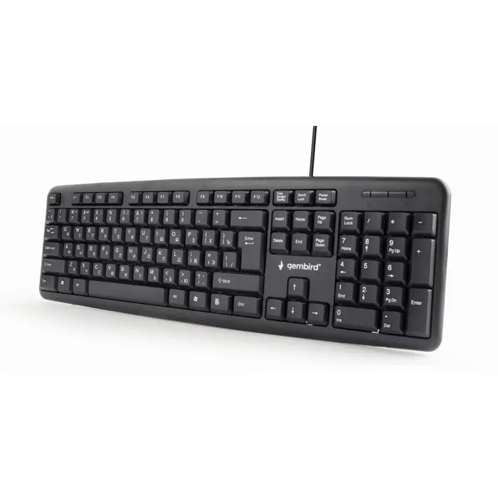 Gembird KB-U-103-RU keyboard Office USB QWERTY English, Russian Black