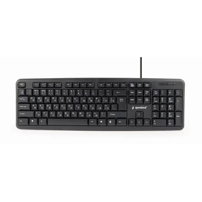 Gembird KB-U-103-RU keyboard Office USB QWERTY English, Russian Black