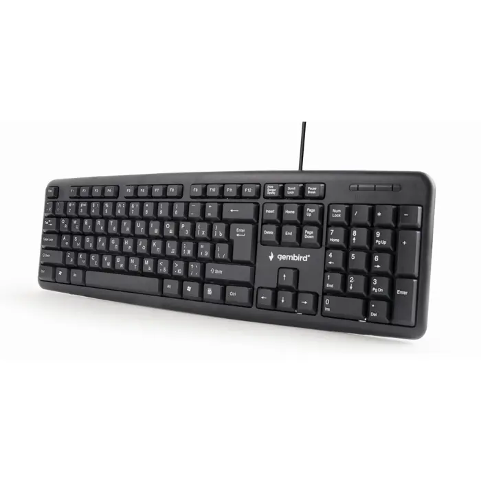 Gembird KB-U-103-RU keyboard Office USB QWERTY English, Russian Black