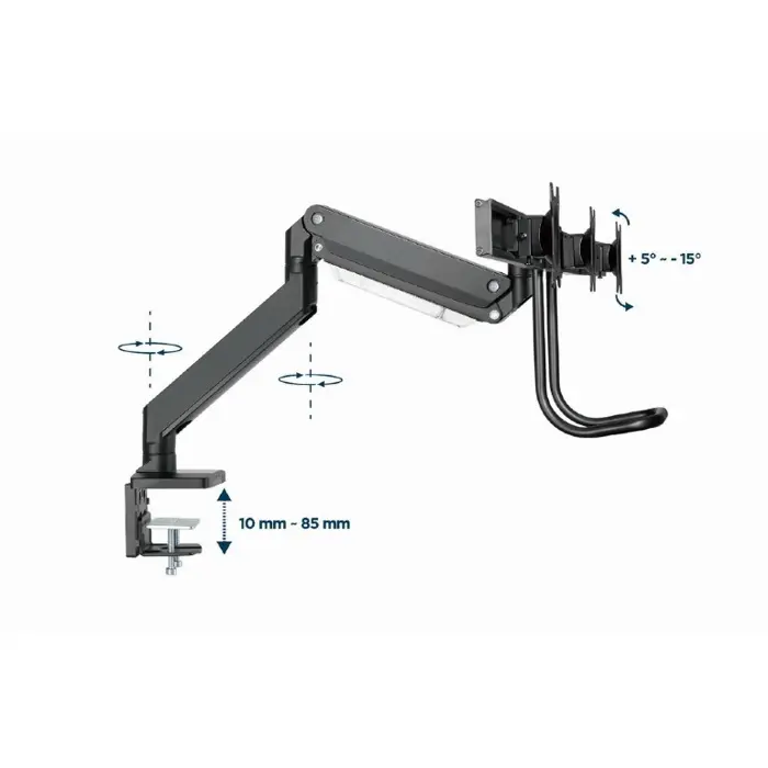 Gembird MA-DA3-03 monitor mount / stand 68.6 cm (27") Black Desk