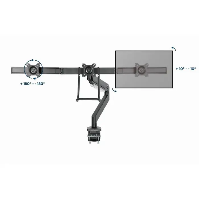 Gembird MA-DA3-03 monitor mount / stand 68.6 cm (27") Black Desk