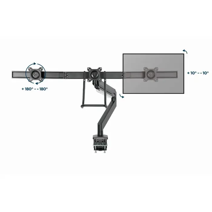 Gembird MA-DA3-03 monitor mount / stand 68.6 cm (27") Black Desk