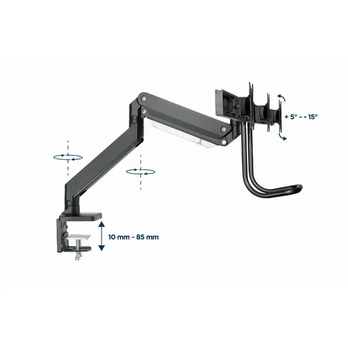 Gembird MA-DA3-03 monitor mount / stand 68.6 cm (27") Black Desk