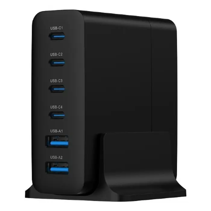 Gembird TA-UC-2A4C-PD75-01-BK mobile device charger Universal Black AC Fast charging Indoor