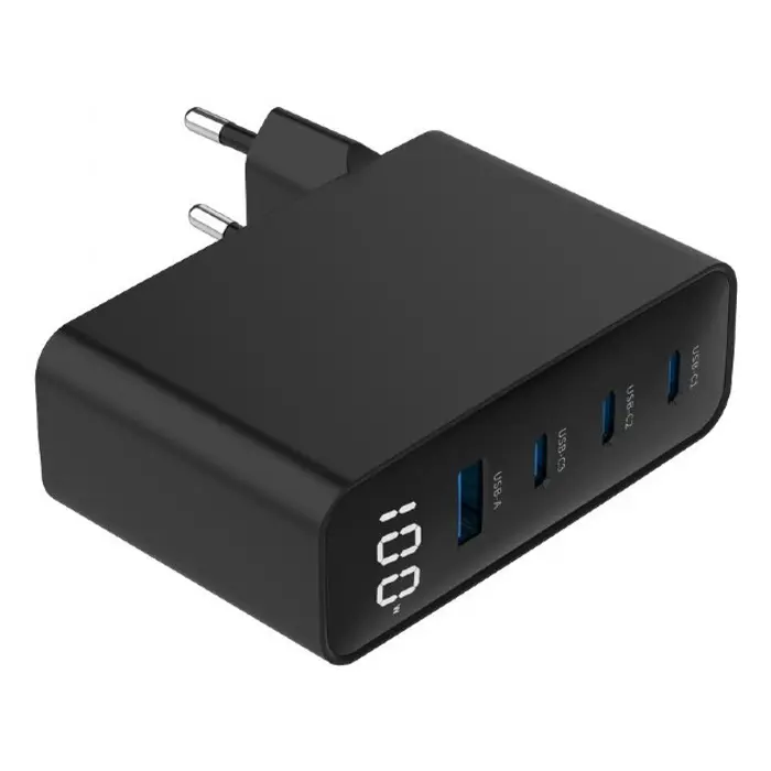 Gembird TA-UC-PDQC100LCD-01-BK mobile device charger Laptop, Smartphone Black AC Fast charging Indoor