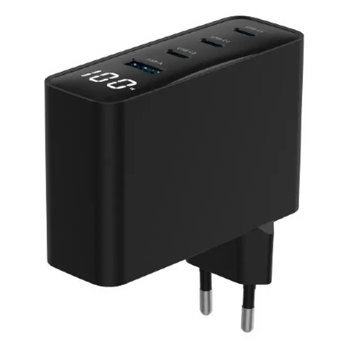Gembird TA-UC-PDQC100LCD-01-BK mobile device charger Laptop, Smartphone Black AC Fast charging Indoor
