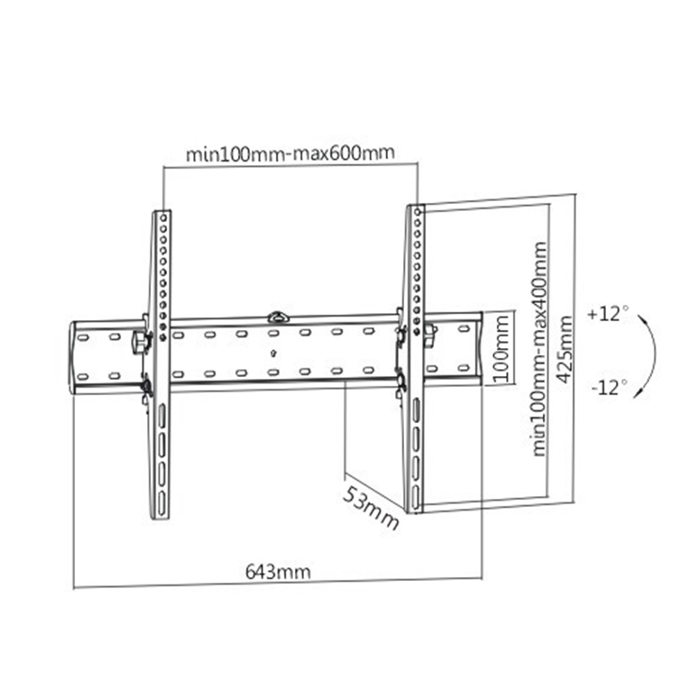 Gembird WM-70T-02 TV mount 177.8 cm (70") Black