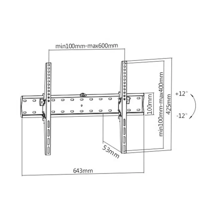 Gembird WM-70T-02 TV mount 177.8 cm (70") Black