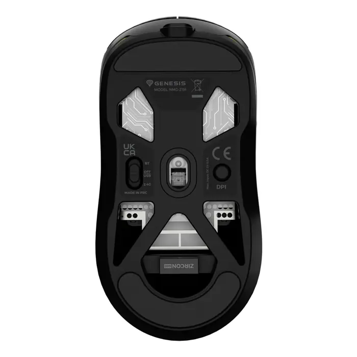 Genesis Gaming Mouse | Zircon 660 | Wired/Wireless | 2.4 GHz, Bluetooth, USB | Black