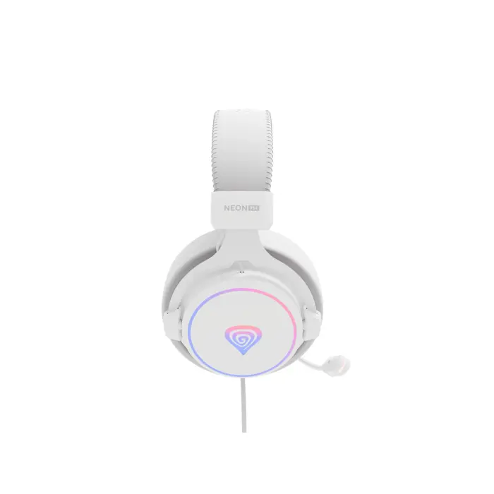 GENESIS NEON 764 RGB OVER-EAR HEADPHONES WITH MICROPHONE BACKLIGHT WHITE USB