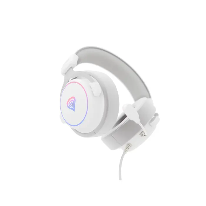 GENESIS NEON 764 RGB OVER-EAR HEADPHONES WITH MICROPHONE BACKLIGHT WHITE USB