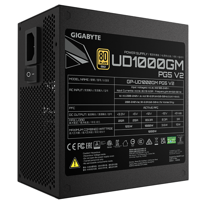 Gigabyte 1000W PG5 V2 GOLD modularni PCI-E 5.0 napajanje