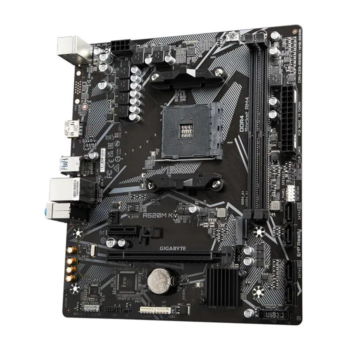 Gigabyte A520M K motherboard, AMD A520 chipset, AM4 socket, 2xDDR4, mATX form factor