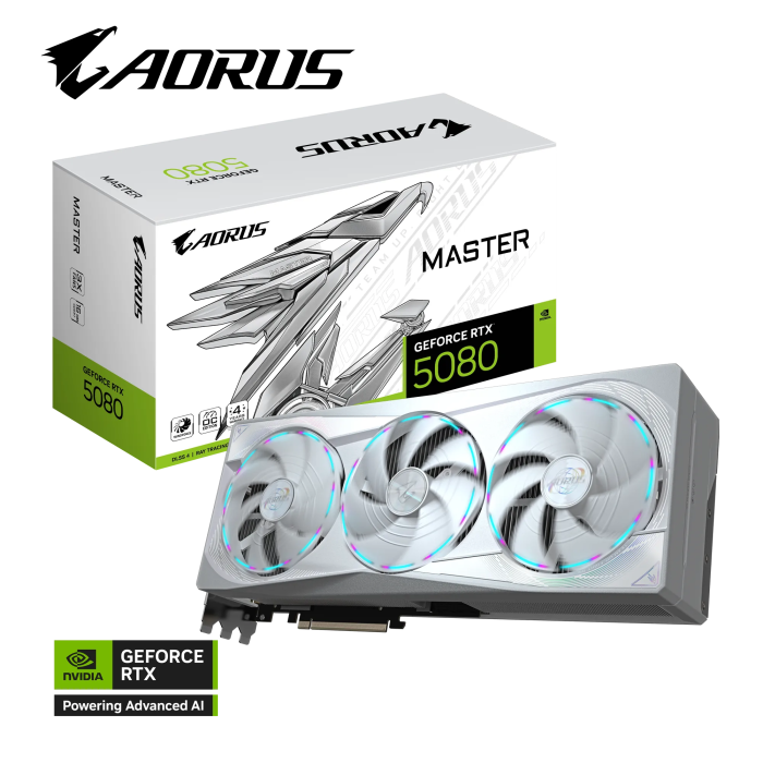 Gigabyte Aorus GeForce RTX 5080 Master Ice 16G, 16GB GDDR7, PCI-E 5.0