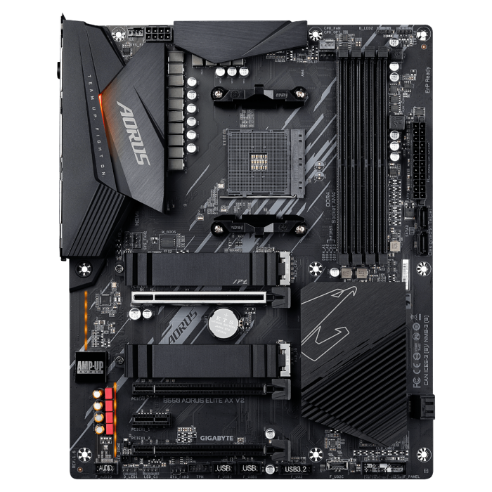 GIGABYTE B550 AORUS ELITE AX V2, DDR4, SATA3, USB3.2Gen2, DP, 2.5GbE, WIFI, AM4 ATX