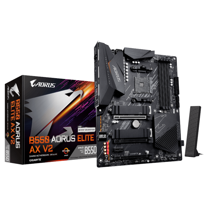 GIGABYTE B550 AORUS ELITE AX V2, DDR4, SATA3, USB3.2Gen2, DP, 2.5GbE, WIFI, AM4 ATX