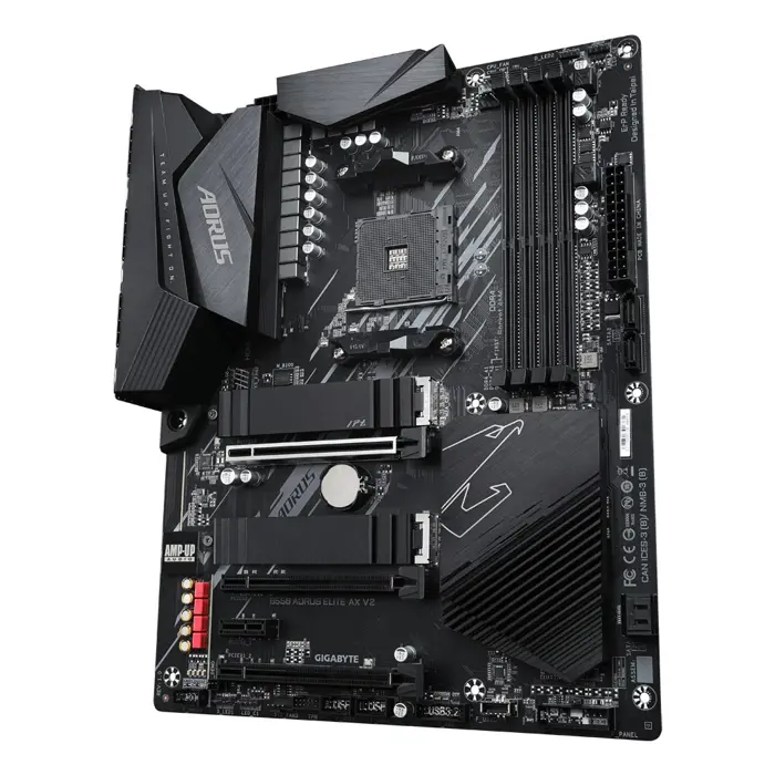 Gigabyte B550 AORUS ELITE AX V2 Motherboard - Supports AMD Ryzen 5000 Series AM4 CPUs, 12+2 Phases Digital Twin Power Design, up to 4733MHz DDR4 (OC), 2xPCIe 3.0 M.2, WiFi 6E, 2.5GbE LAN, USB 3.2 Gen1