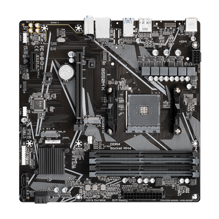 GIGABYTE B550M K, DDR4, SATA3, USB3.2Gen1, DP, AM4 mATX