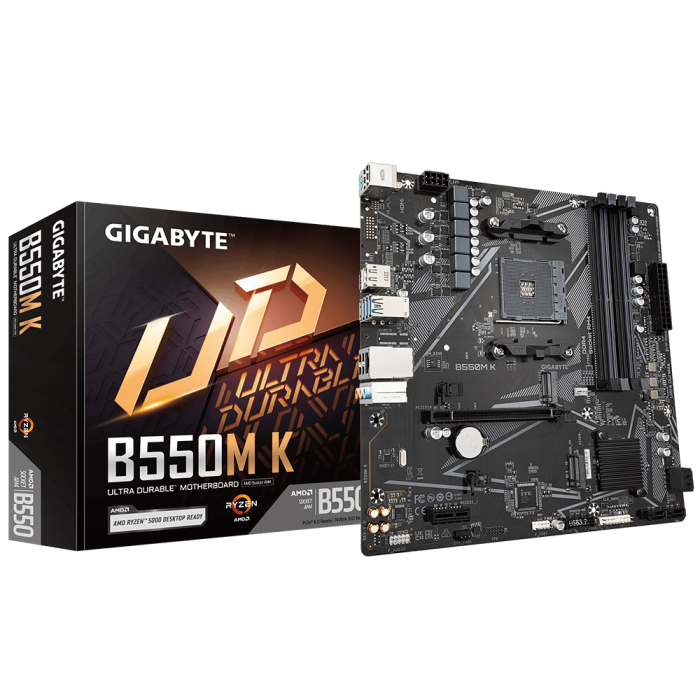 GIGABYTE B550M K, DDR4, SATA3, USB3.2Gen1, DP, AM4 mATX