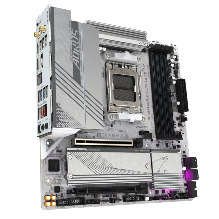 Gigabyte B650M Aorus Elite Ax Ice, DDR5, SATA3, USB3.2GEN2X2, DP, 2.5GBE, WIFI 6E, AM5 MATX