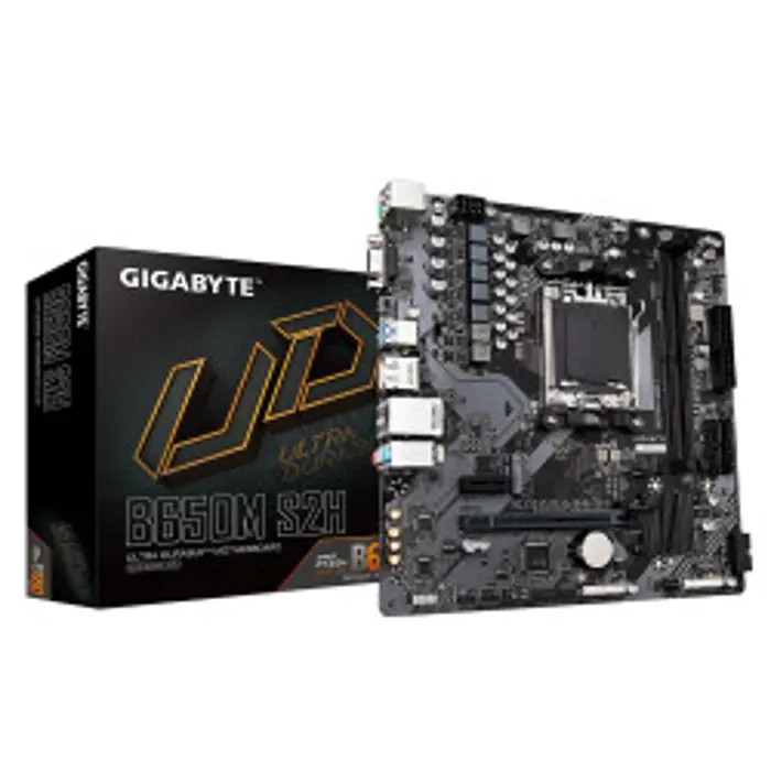 Gigabyte B650M S2H, S.AM5, 2×DDR5/ 6400 MHz(OC), PCIe 4.0, D-SUB/HDMI/DP, mATX