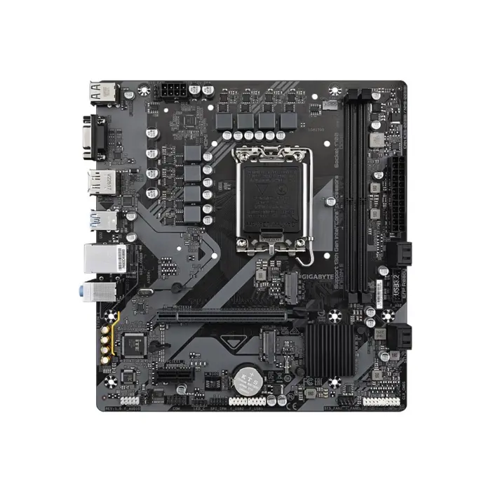 GIGABYTE B760M E Motherboard - Supports 14th Gen. Intel Core CPUs, 6+1+1 phases VRM, up to 7200MHz DDR5 (OC), 2xPCIe 4.0 M.2, 1 GbE LAN, USB 3.2 Gen 1