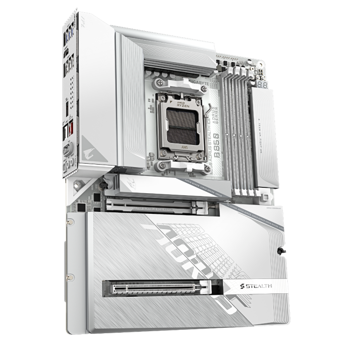 GIGABYTE B850 A STEALTH ICE, DDR5, SATA3, USB3.2Gen2x2, DP, 5GbE, WiFi, AM5 ATX