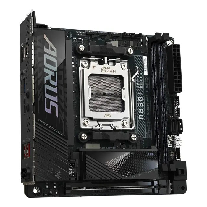 GIGABYTE B850I AORUS PRO Motherboard - AMD Ryzen 9000 Series CPUs, 8+2+1 Phases Digital VRM, up to 8400MHz DDR5 (OC), 1xPCIe 5.0 + 1xPCIe 4.0 M.2, 2.5LAN, WIFI 7, USB 3.2 Gen 2